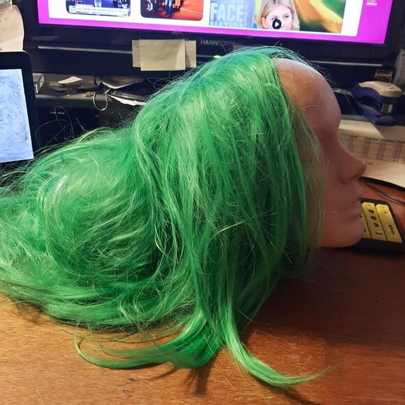 NEW ! Women Extra Long 39 Inch Wig Straight Green main image 8